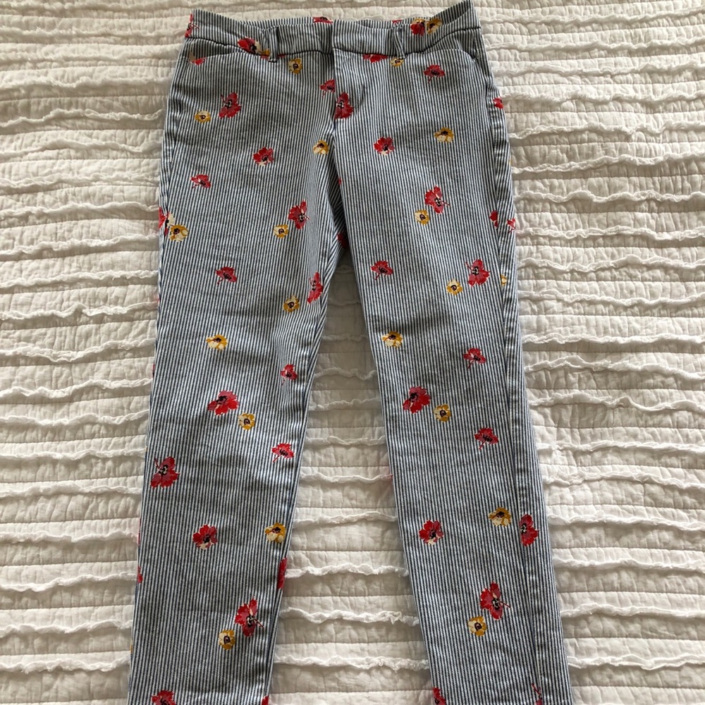 Old Navy Blue and White Striped Pixie Pants